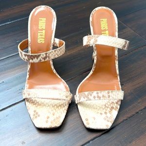 Paris Texas Python-Embossed Leather Mule